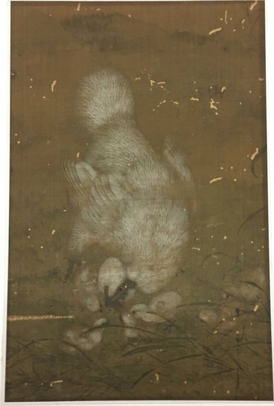 Biała kura i pisklęta autorstwa Unknown artist