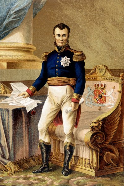 Wilhelm I Niderlandzki - Wilhelm I Niderlandzki (1772-1843) z Konstytucją z 1815 r. - Wilhelm I Niderlandzki - (Guillaume Frederic of Orange-Nassau) autorstwa Unknown artist