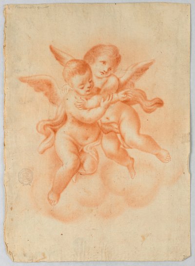 Skrzydlate Putti w chmurach autorstwa Unknown artist