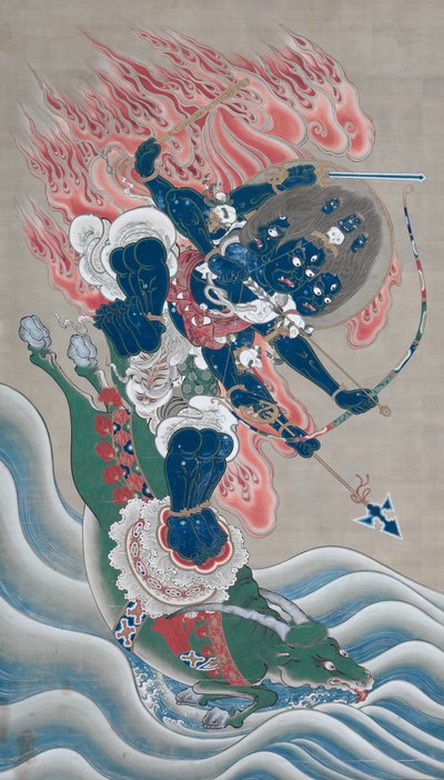 Król Mądrości o wielkiej, wzbudzającej podziw mocy (Daiitoku Myōō) autorstwa Unknown artist