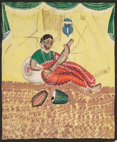 Kobieta grająca muzykę (rekto) autorstwa Unknown artist