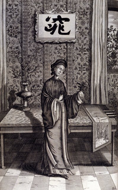 Kobieta chińskiej szlachty. „De China Monumenta” Athanasius Kircher (1601 - 1680), jezuita, orientalista i niemiecki uczony, Amsterdam 1667. autorstwa Unknown artist