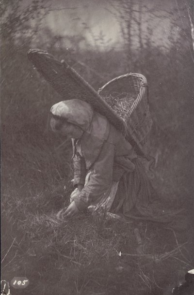 [Kobieta z koszykiem na plecach] autorstwa Unknown artist