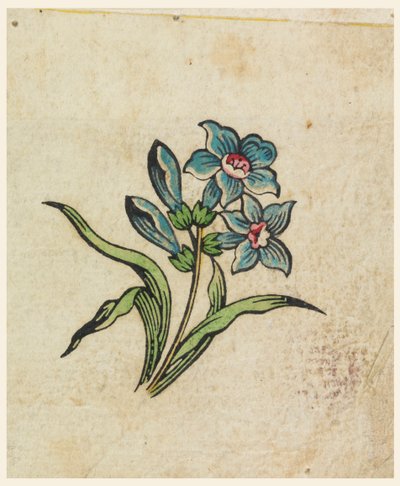Woodblock Próbny dowód dla drukowanej tkaniny autorstwa Unknown artist