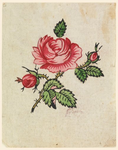 Woodblock Próbny dowód dla drukowanej tkaniny autorstwa Unknown artist
