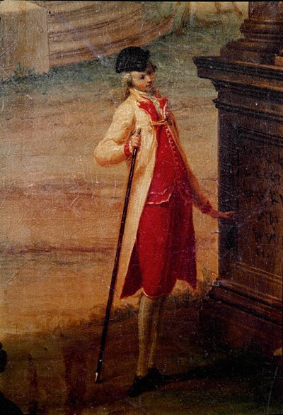 Młody człowiek weneckiej arystokracji Szczegóły. Anonimowe malowanie. XVIII-wieczna Galleria del 