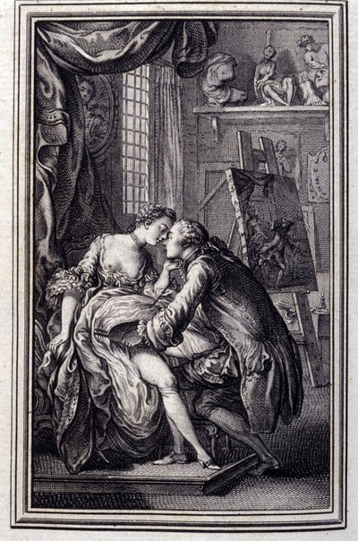 stół- w „Opowieściach i opowiadaniach wierszem”” Jean La Fontaine. 1762. autorstwa Unknown artist