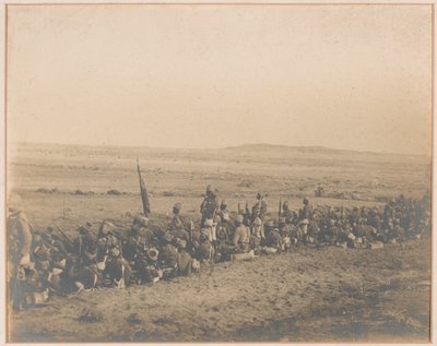 12. batalion sudański w oczekiwaniu na atak derwiszów, Omdurman, 2 września 1898 r. autorstwa Unknown