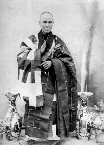 Annamese bonze w Cochinchina, Indochiny, ok. 1900 r. (zdjęcie czarno-białe) autorstwa Unknown photographer
