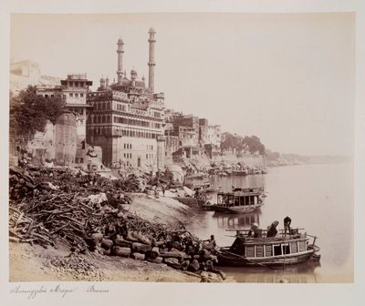 Meczet Aurangzeba, Benares, ok. 1885 (zdjęcie w sepii) autorstwa Unknown photographer