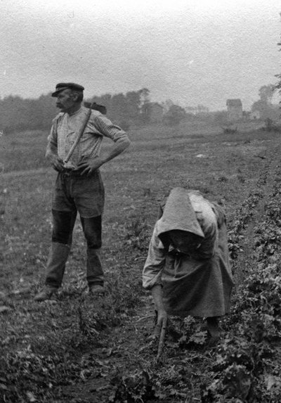 Couple de peasants working la terre, Somme 1921 Fotografia (Francuscy chłopi pracujący na polach, Somme 1921) Kolekcja prywatna autorstwa Unknown photographer
