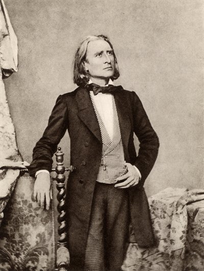 Franciszek (Ferencz) Liszt (1811-1886), węgierski pianista i kompozytor (zdjęcie czarno-białe) autorstwa Unknown photographer