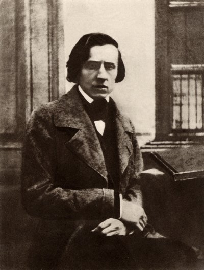 Fryderyk Chopin (1810-1849) polski kompozytor i pianista (zdjęcie czarno-białe) autorstwa Unknown photographer