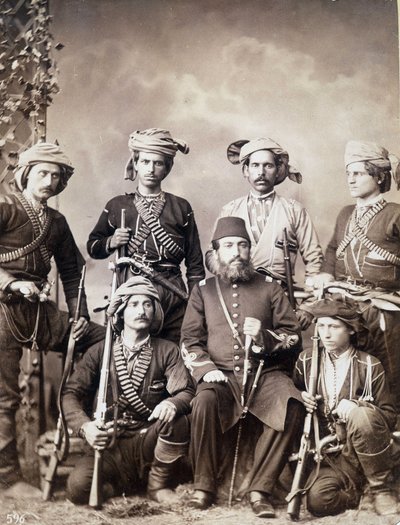 Gruzińscy wojownicy z Batum (lub Batumi) miasto Gruzji, stolica Adżarii autorstwa Unknown photographer