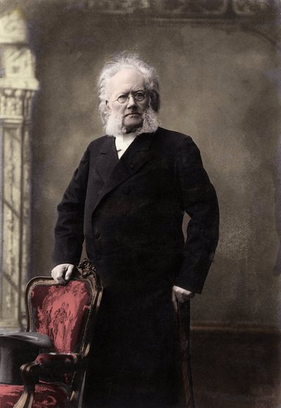 HENRIK IBSEN (1828-1906) Norweski poeta i dramaturg - Portret Henrika (Henri) Johana Ibsena (1828-1906), norweski dramaturg autorstwa Unknown photographer