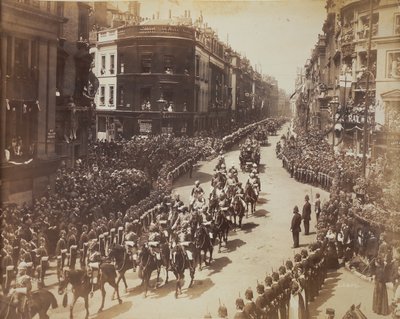 Parada indyjskiej kawalerii podczas obchodów Diamentowego Jubileuszu autorstwa Unknown photographer