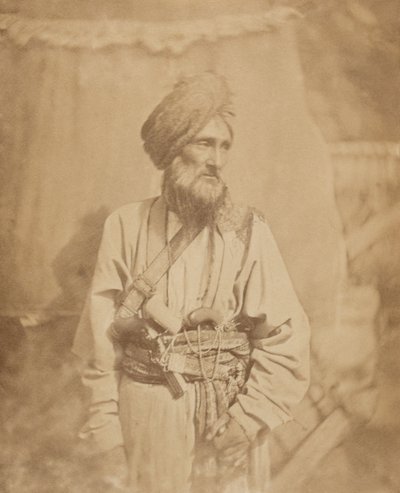 Pathan oficer Nieregularnej Kawalerii Pendżabu, 1860 circa autorstwa Unknown photographer