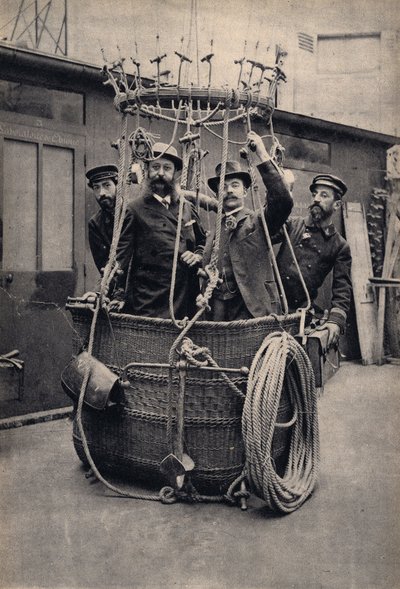 Inscenizacja fotograficzna z balonem na ogrzane powietrze. Fotografia, koniec XIX wieku, Paryż. Dz. Selva. autorstwa Unknown photographer