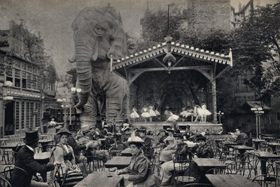 Popularna scena życia w Moulin Rouge w Paryżu. Fotografia, koniec XIX wieku, Paryż. Dz. Selva. autorstwa Unknown photographer