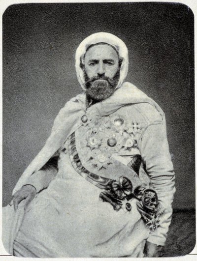 Portret Abd-el-Kadera (Abd El-Kader) z 1875 r. - fotografia. autorstwa Unknown photographer
