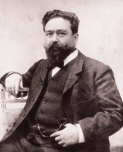 Portret Izaaka Albeniza (1860-1909), hiszpańskiego pianisty i kompozytora. Fotografia,1886. Fundacja Albeniz, Madryt. autorstwa Unknown photographer