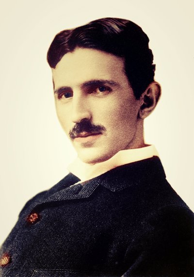 Portret Nikoli Tesli (1856-1943) (Nikolaj) - urodzonego w Chorwacji serbskiego inżyniera, fizyka i wynalazcy autorstwa Unknown photographer
