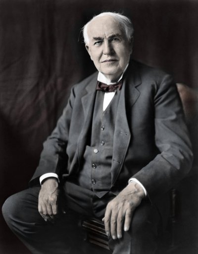 Portret Thomasa Edisona (1847-1931), amerykańskiego fizyka. autorstwa Unknown photographer