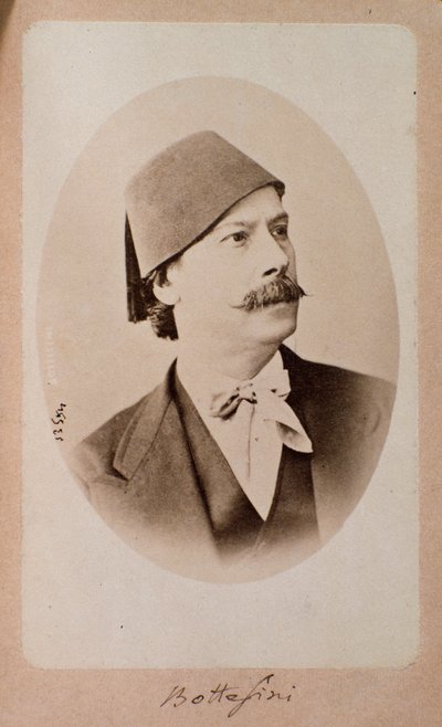 Portret włoskiego dyrygenta, kontrabasisty i kompozytora Giovanniego Bottesiniego (1821-1889) Fot. Bolonia z XIX wieku, miejskie muzyczne muzeum bibliograficzne autorstwa Unknown photographer