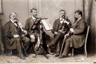 Portret członków kwartetu Joachima, ok. 1900 r. (zdjęcie czarno-białe) autorstwa Unknown photographer
