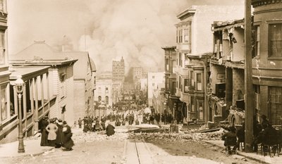 Trzęsienie ziemi i pożar w San Francisco autorstwa Unknown photographer