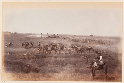 Saperzy i górnicy wykonujący rowy schronowe podczas Obozu Ćwiczeń w Delhi, 1885 ok autorstwa Unknown
