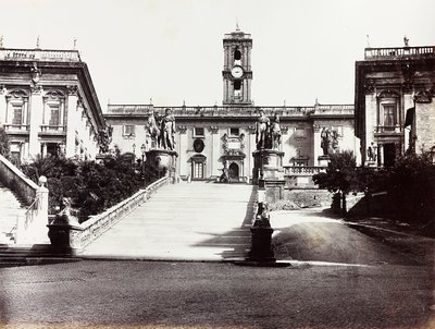 Widok na Campidoglio z Palazzo Senatorio, Rzym autorstwa Unknown photographer