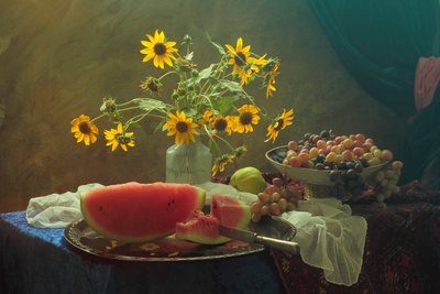 Letnia martwa natura z słonecznikami autorstwa UstinaGreen