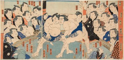 Małe pole m t Desmoen t Rewa koszt to Yamae t Jimaru. Zdjęcia i inna narodowość m-pe (dobra Toyokuni), Utagawa (1786-1865) autorstwa Utagawa Kunisada