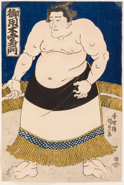 Portret zapaśnika sumo Goyogi Kumoemon. Rycina Utagawa Kunisada (1786-1865) polerowana autorstwa Utagawa Kunisada