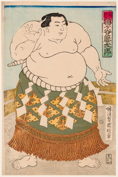 Portret zapaśnika sumo Umgatani Rycina Utagawy Kuniaki II, (1835-1888) autorstwa Utagawa  Kuniaki