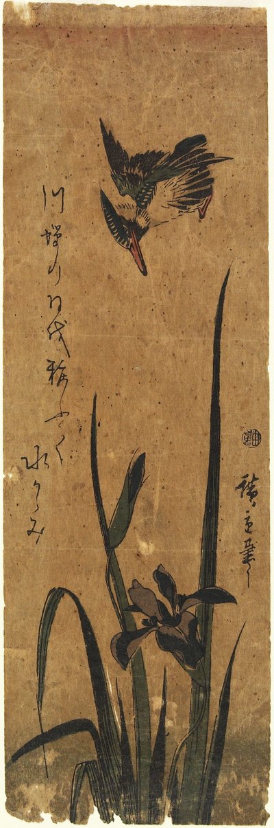 (Irys i zimorodek), 1830-1858 autorstwa Utagawa Hiroshige
