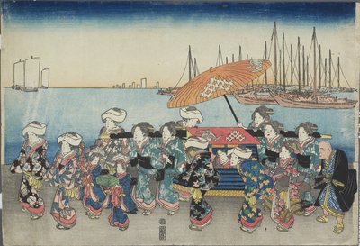(Procesja Ślubna), połowa XIX w. autorstwa Utagawa Hiroshige