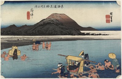 Abe River, Fuchu_, c. 1833 autorstwa Utagawa Hiroshige