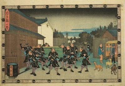 Akt 10 (Judanme), z serii „Zemsta lojalnych podwładnych (Chushingura)” autorstwa Utagawa Hiroshige
