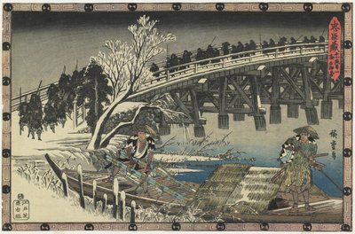 Akt 11, scena 1 – Wyjazd na nocny atak, 1834-1839 autorstwa Utagawa Hiroshige