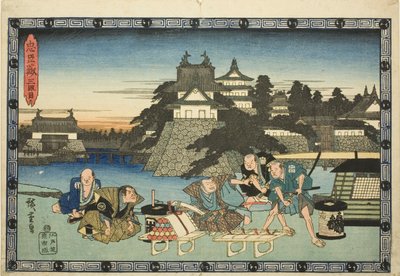 Akt 3 (Sandanme), z serii „Zemsta lojalnych podwładnych (Chushingura)” autorstwa Utagawa Hiroshige