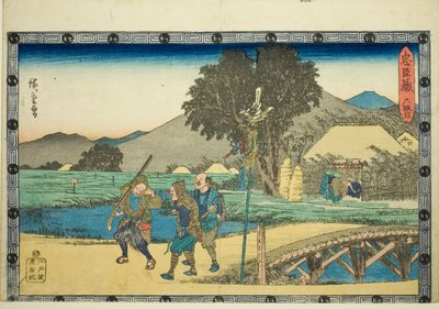 Akt 6 (Rokudanme), z serii „Zemsta lojalnych podwładnych (Chushingura)” autorstwa Utagawa Hiroshige