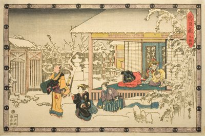 Akt 9 (Kyudanme), z serii „Zemsta lojalnych podwładnych (Chushingura)” autorstwa Utagawa Hiroshige