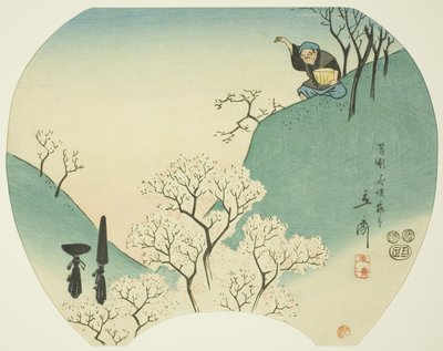 Starożytna historia starca, który sprawił, że drzewa zakwitły autorstwa Utagawa Hiroshige