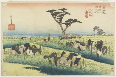 Kwietniowe Targi Konne, Chiryu_, ok. 1833 r. autorstwa Utagawa Hiroshige