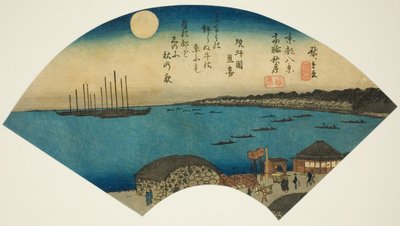Autumn Moon at Takanawa (Takanawa shugetsu), z serii „Osiem widoków na wschodnią stolicę (Toto hakkei)” autorstwa Utagawa Hiroshige