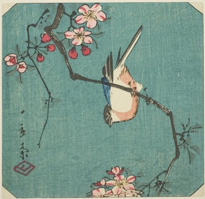 Gil zwyczajny, fragment bez tytułu druku harimaze autorstwa Utagawa Hiroshige