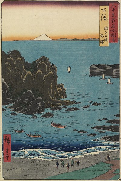 Plaża Cho_shi na otwartym morzu, prowincja Shimo_sa, sierpień 1853 r. autorstwa Utagawa Hiroshige