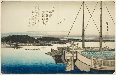 Clearing Weather at Shibaura (Shibaura seiran), from the series "Eight Views in the Environs of Edo (Edo kinko hakkei no uchi)" autorstwa Utagawa Hiroshige
